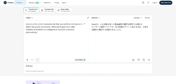 Deepl Translation AI Tools (free)