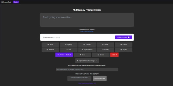 MidJourney Prompt Helper