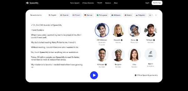 Speechify Free_text to speech reader AI TTS