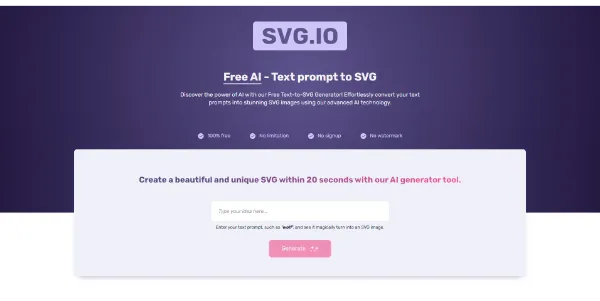 Text to SVG generator with AI