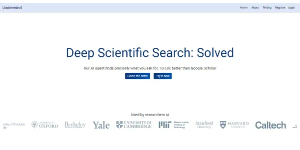Undermind AI Scientific Search