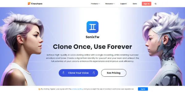 SonixTw by Fineshare AI Clone Voice