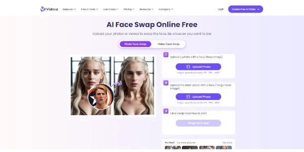 AI Face Swap By Vidnoz