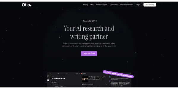 Otio AI research & writing