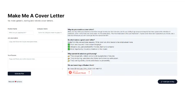 Make Me A Cover Letter AI
