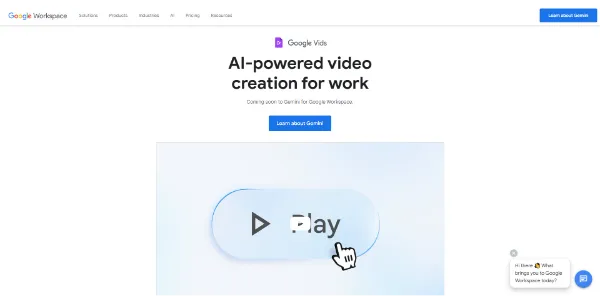 Google Vids Workspace AI