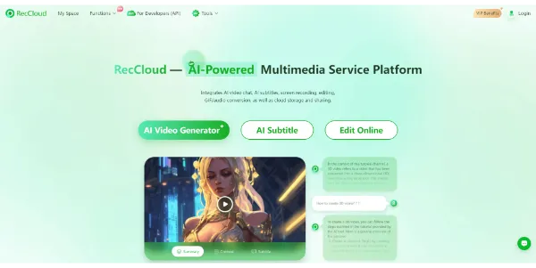 RecCloud AI Video Tools