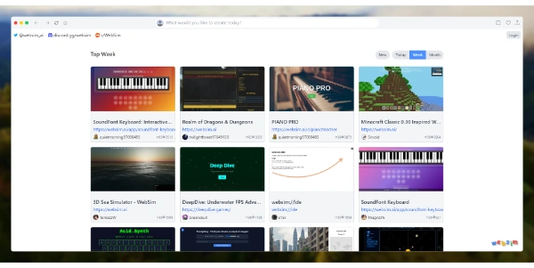 Websim AI Application & Game