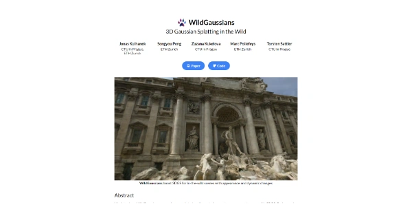 WildGaussians AI 3D Gaussian