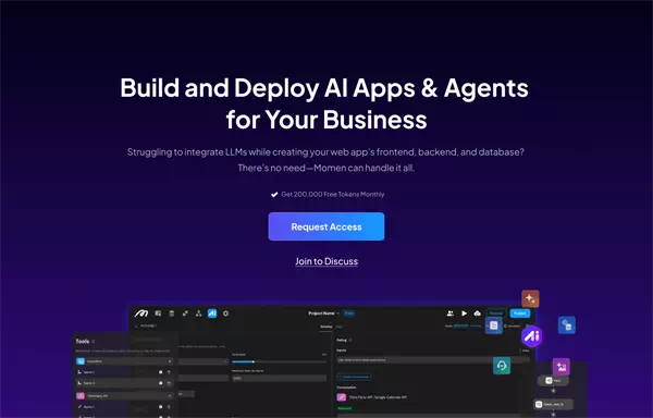 Momen AI Agent Build Web Apps