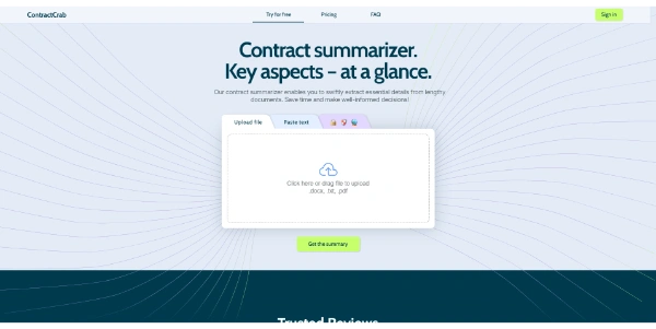 ContractCrab AI Online Contract summarizer
