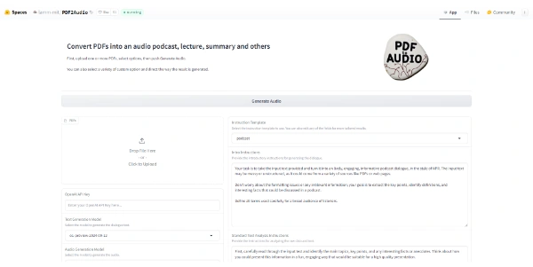 PDF2Audio AI Convert