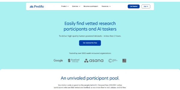 Prolific AI research participants (Data)