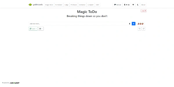 Goblin Tools AI Magic Todo
