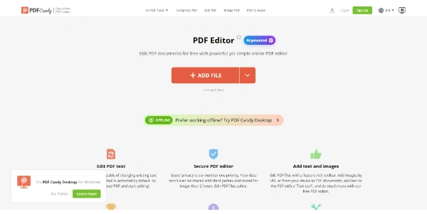 Editor PDF Candy Online