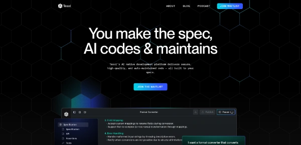 Tessl.io AI No Code App platform