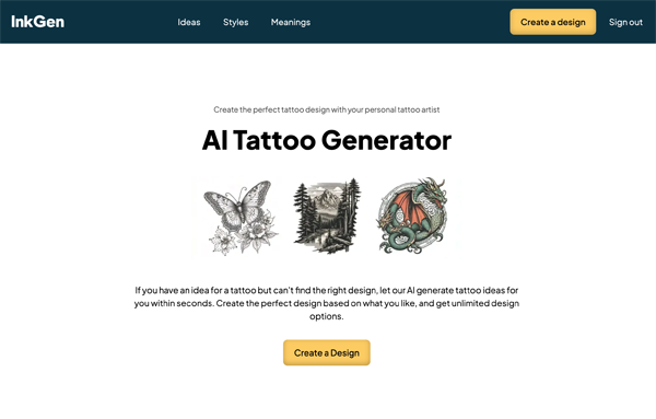 InkGen Free AI Tattoo Generator