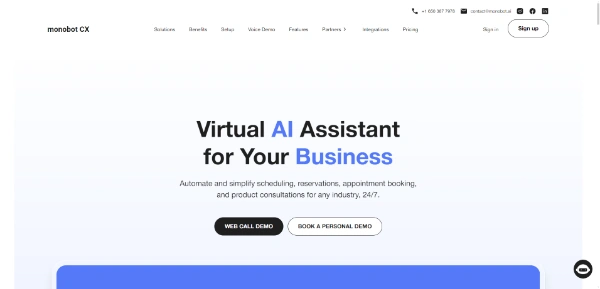 Monobot CX AI Virtual AI Assistant