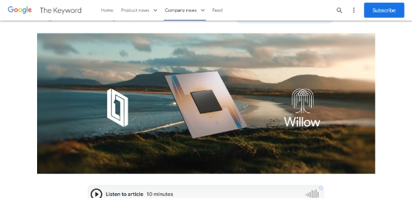 Willow quantum chip by Google AI