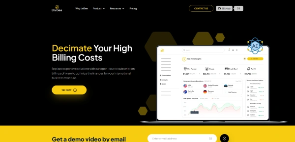 UniBee AI open-source subscription billing software