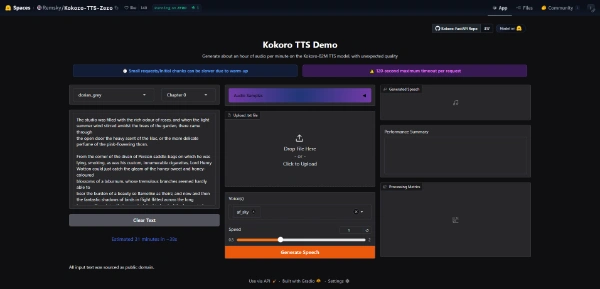 Kokoro-82M TTS AI Demo (free & open source)