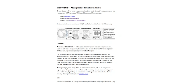 Metagene-1 Metagenomic (DNA and RNA)