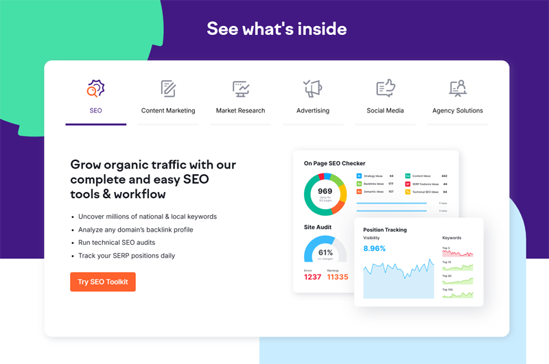 Semrush AI Assistant & Tools for SEO + Marketing
