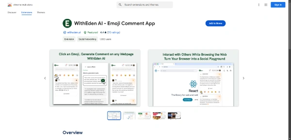 WithEden emoji comment AI