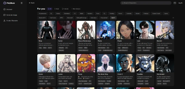 Screenshot Chat PolyBuzz AI