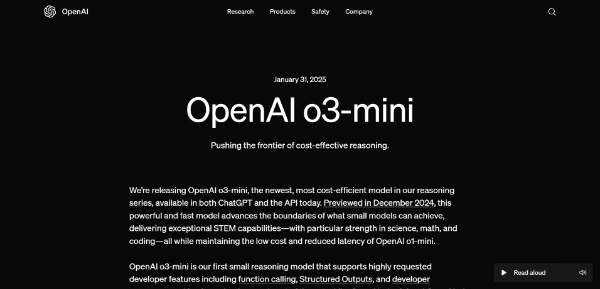 OpenAI o3 Mini AI Model LLM