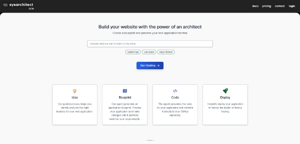 SysArchitect AI Sites & Apps Builder