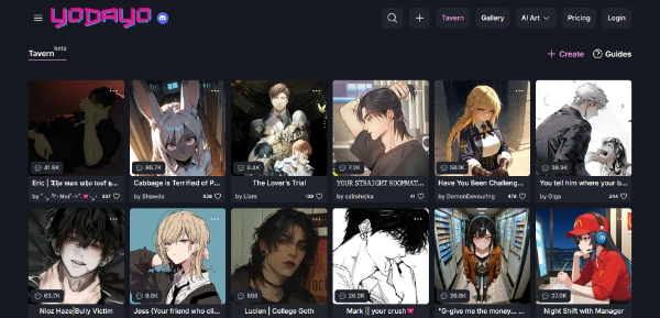 Screenshot Chat Yodayo AI