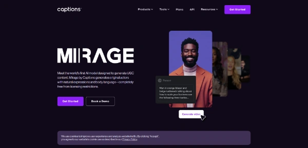 Mirage by Captions AI Video UGC