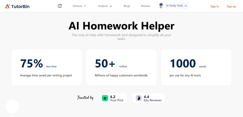 TutorBin AI Homework Helper