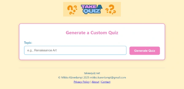 Take a Quiz game ai