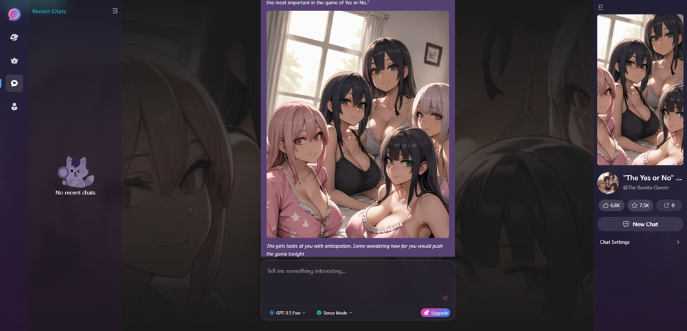 Chat interface on the Lusychat AI website
