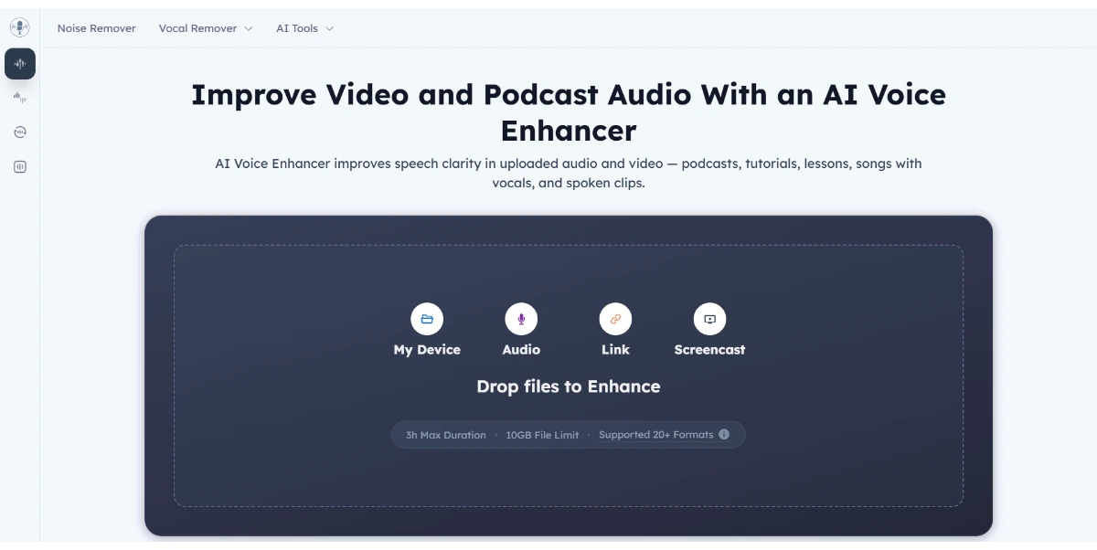 AI Voice Enhancer Online AI Audio Editing