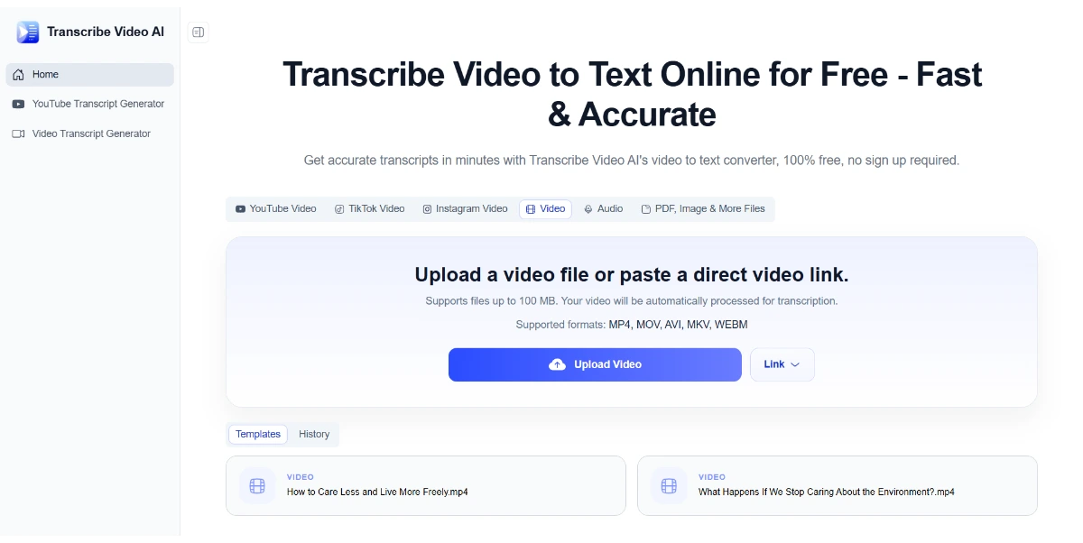 Transcribe Video AI