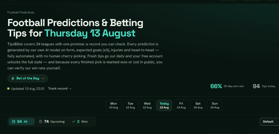 TipsBible AI Football Predictions