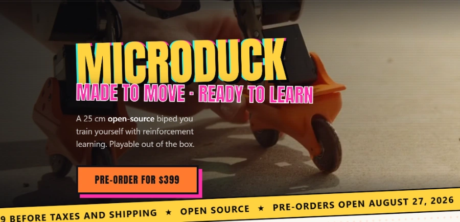 Microduck by Hugging Face & Pollen Robotics