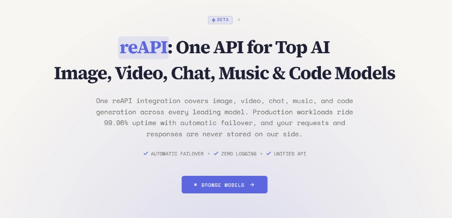 reAPI API for AI models