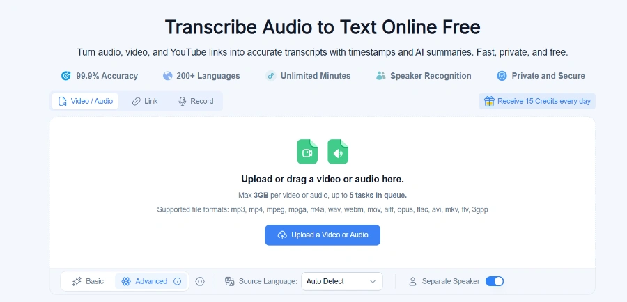Transcribe Audio to Text AI Transcription