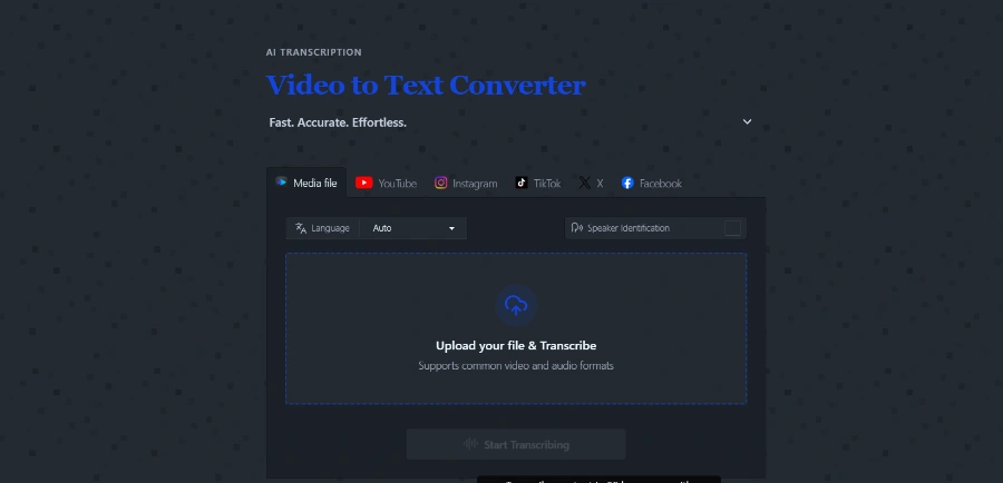 Video2Text AI transcription