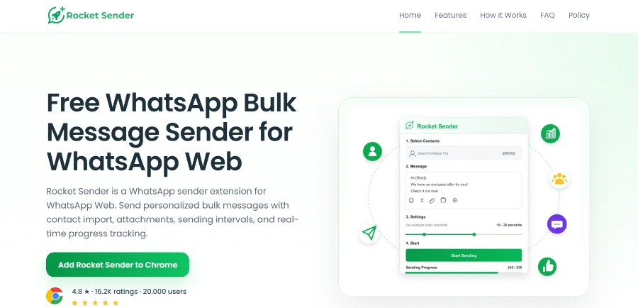 Rocket Sender AI WhatsApp Sender