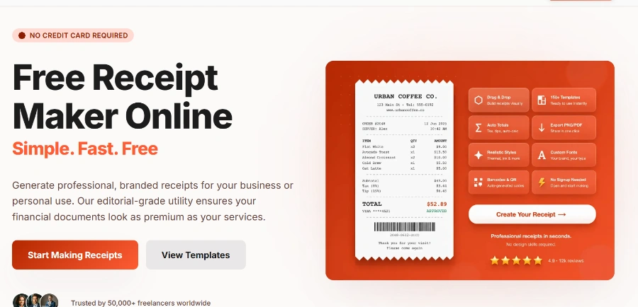 Free Receipt Maker AI Business